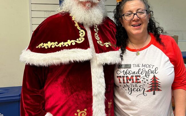 The Real Papa Claus and Laura at the Palm Coast USPS