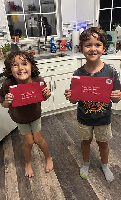 The B brothers with Santa Letter